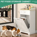 Storage Cabinet 12-Gallon Tilt-Out Trash Bin Enclosure with Top Drawer and Two Color Options