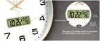 Round Analog Wall Clock with LCD Calendar and Temperature Window, Four Colors and 10- or 12-Inch Sizes
