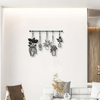 Metal Flower Wall Art Rustic Farmhouse Decor, Minimalist 3D Floral Wall Sculpture for Living Room Bedroom Bathroom Dining Room