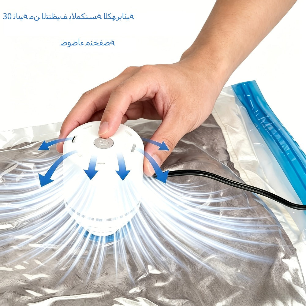 Vacuum Storage Bags with Air Pump, 20-21 Pack Reusable Compression Bags for Clothes, Quilts & Blankets
