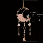Dreamcatcher Moon Suncatcher Wall Hanging, Handmade Boho Wind Chime Pendant for Indoor Outdoor Garden