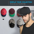 Hat Hooks Wall Mounted 20-Pack, Strong Adhesive Baseball Cap Hooks, No Drilling Multi-Purpose Hat Rack Organizer for Caps