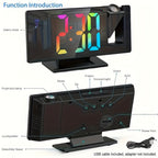 Digital Alarm Clock with LED Mirror Screen Projection Clock for Ceiling Wall Temperature Date for Entryways, Bedrooms and Living Spaces