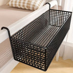 Over Door Hanging Basket Storage Rack - Woven Mesh Metal Organizer Shelf for Bedroom Dorm Wardrobe Closet