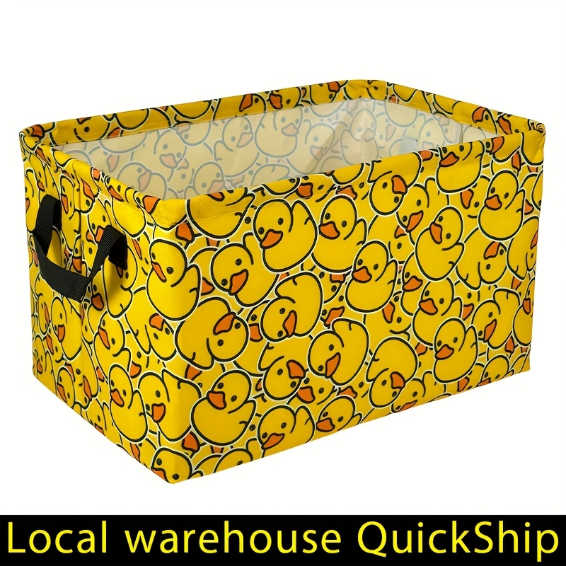 Soft Open-Top Printed Storage Bin with Side Handles and Cat, Dog, Pumpkin, Duck or Dachshund Designs