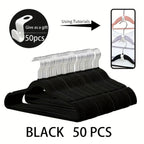 Non-Slip Velvet Hangers with 360° Rotating Hook & Hanger Buckles – Space Saving Closet Organizer Set (50pcs or 20pcs)