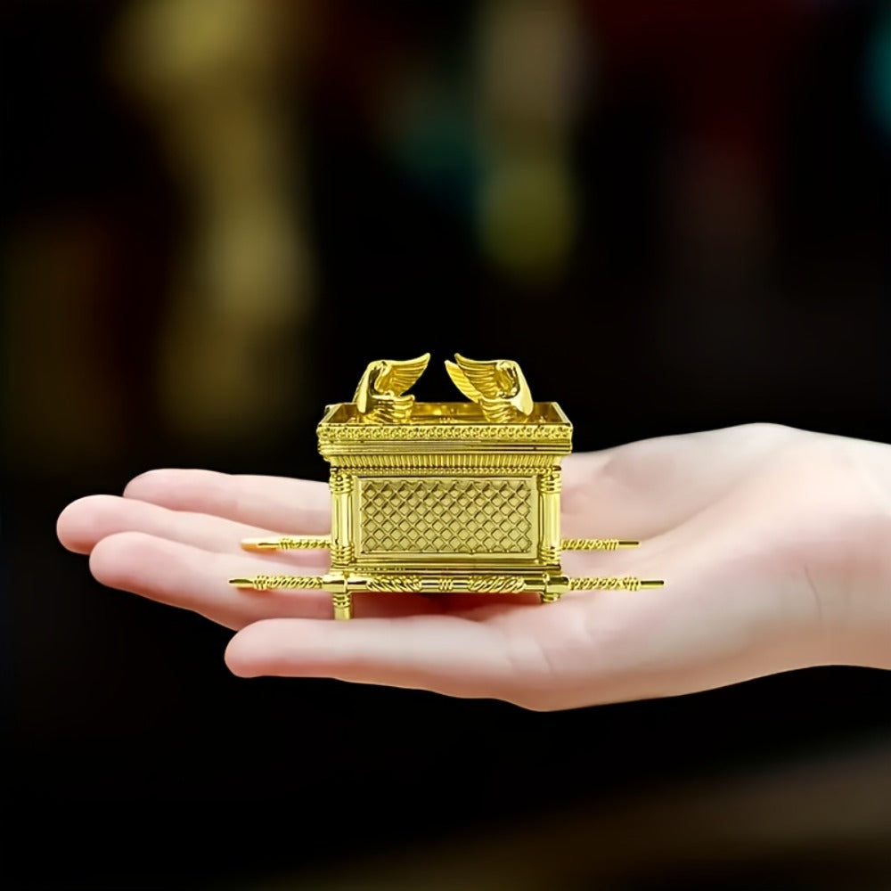 Ark of the Covenant Figurine – Golden Artisan Tabletop Statue, Spiritual Religious Decor for Home & Office, Hanukkah, Easter & Ramadan Gift Ornament, Indoor Outdoor Display, Medium & Large
