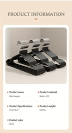 High-Manganese-Steel Clothes Hangers in 30, 50 or 100-Piece Black Packs with Coated Shoulder and Lower Bars
