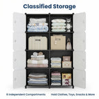 Storage Cabinet Modular Magnetic-Door Organizer with Three or Four Tiers and Two Capacity Options
