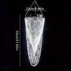 Crystal Beaded Chandelier Lampshade Acrylic Sparkling Droplets Elegant Ceiling Light Fixture for Entryways, Bedrooms and Living Spaces