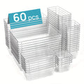 Drawer Storage Organizer Set 60-Piece Clear Plastic Bins in Four Sizes for Desk, Kitchen or Office