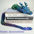 3D Printed Articulated Dragon Figurine 35.4" Giant Poseable Chinese Dragon Collectible Sculpture