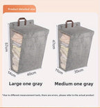 Wall Mounted Laundry Hamper Foldable Oxford Cloth with Lid | Space Saving Clothes Storage Basket for Bedroom Bathroom Living Room | Large 22x15 Inch Multi-Purpose Organizer Gray