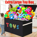 Extra Large Collapsible Kids Storage Chest with Lid, 31.7 Gal Toy Box Organizer Bins for Boys Girls Bedroom Nursery Living Room