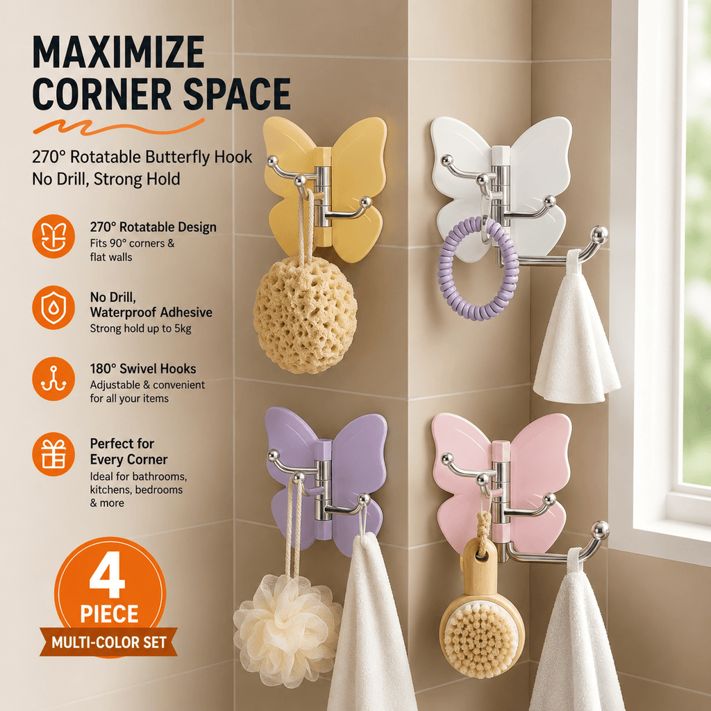 No-Drill Adhesive Bathroom Hooks