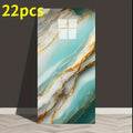 Self-Adhesive PVC Wall Sticker 22pcs Peel and Stick Marble Boho Wallpaper 11.81x23.62in Oil for Entryways, Bedrooms and Living Spaces
