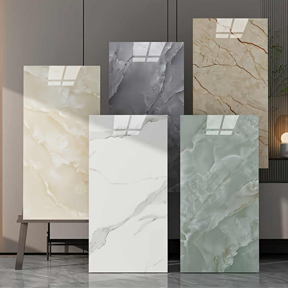 Peel and Stick Wall Panels Marble Pattern Self-Adhesive PVC Wall Tiles Backsplash Stickers for Entryways, Bedrooms and Living Spaces