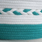 Oval Woven Rope Storage Basket, 14.17 x 9.06 x 6.69 Inches with Braided Handles and Divided Liner