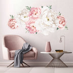 Peony Flower Window Glass Sticker – Anti-Collision Waterproof Decorative Glass Film, European Floral Wall & Window Decal for Home Decor, 17.7 x 47.2 Inches (2 Styles)