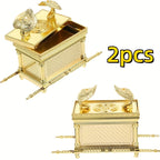 Ark of the Covenant Figurine – Golden Artisan Tabletop Statue, Spiritual Religious Decor for Home & Office, Hanukkah, Easter & Ramadan Gift Ornament, Indoor Outdoor Display, Medium & Large