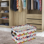 Soft Open-Top Printed Storage Bin with Side Handles and Cat, Dog, Pumpkin, Duck or Dachshund Designs