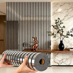 3D Mirror Slat Wall Panel Self-Adhesive Peel and Stick Gold Silver Metallic Grid Wall Sticker, for Entryways, Bedrooms and Living Spaces