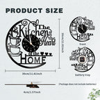 Coffee-Themed Vinyl Record Wall Clock with Cutout Lettering and Standard or LED Light Configuration