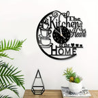 Coffee-Themed Vinyl Record Wall Clock with Cutout Lettering and Standard or LED Light Configuration