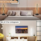 Table Lamp with Spiral LED Wave, Three Color Temperatures, USB Power and One, Two or Wood-Base Options