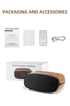 Humidifier with Bluetooth Speaker, LED Alarm Clock, Remote Control and Wood-Grain Desktop Body
