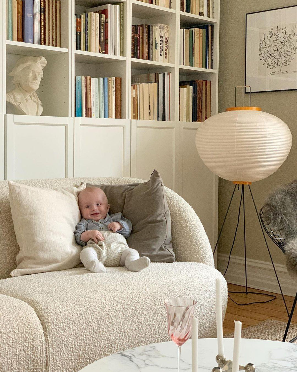 Akari 10A Rice Paper Floor Lamp, Japanese style, suitable for study, bedroom, and living spaces