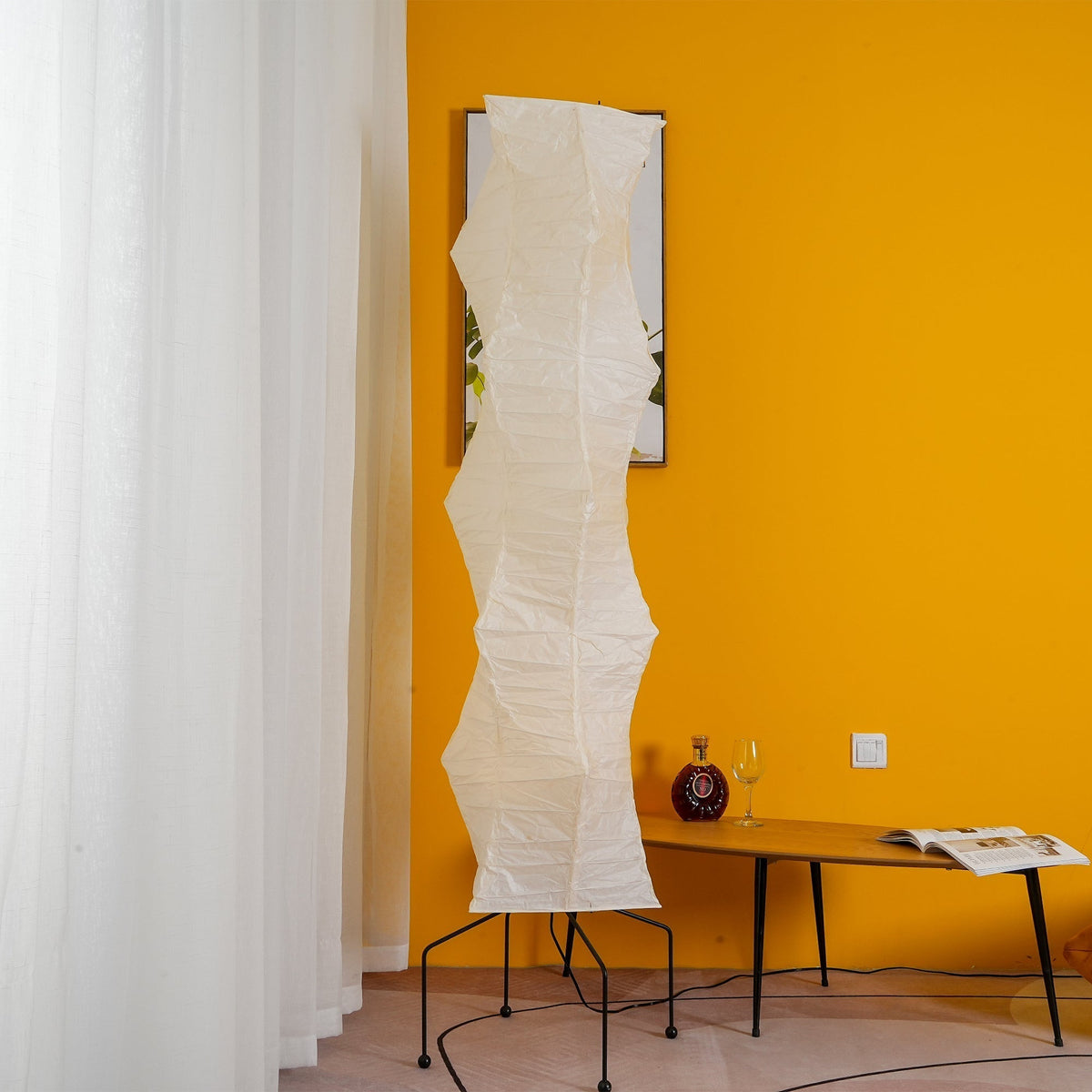 Akari 10A Rice Paper Floor Lamp, Japanese style, suitable for study, bedroom, and living spaces