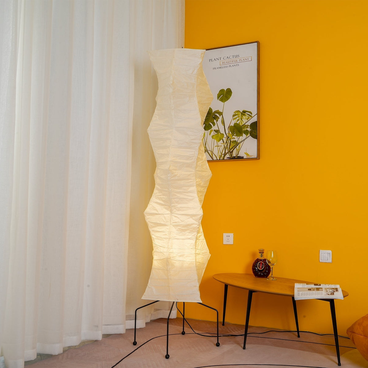 Akari 10A Rice Paper Floor Lamp, Japanese style, suitable for study, bedroom, and living spaces