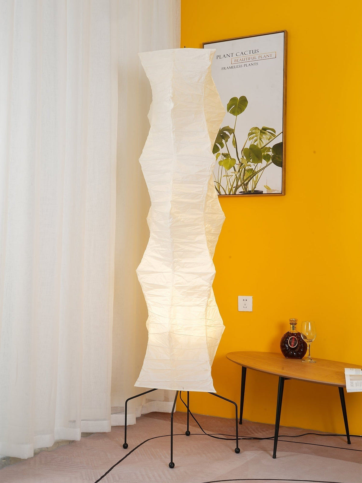 Akari 10A Rice Paper Floor Lamp, Japanese style, suitable for study, bedroom, and living spaces