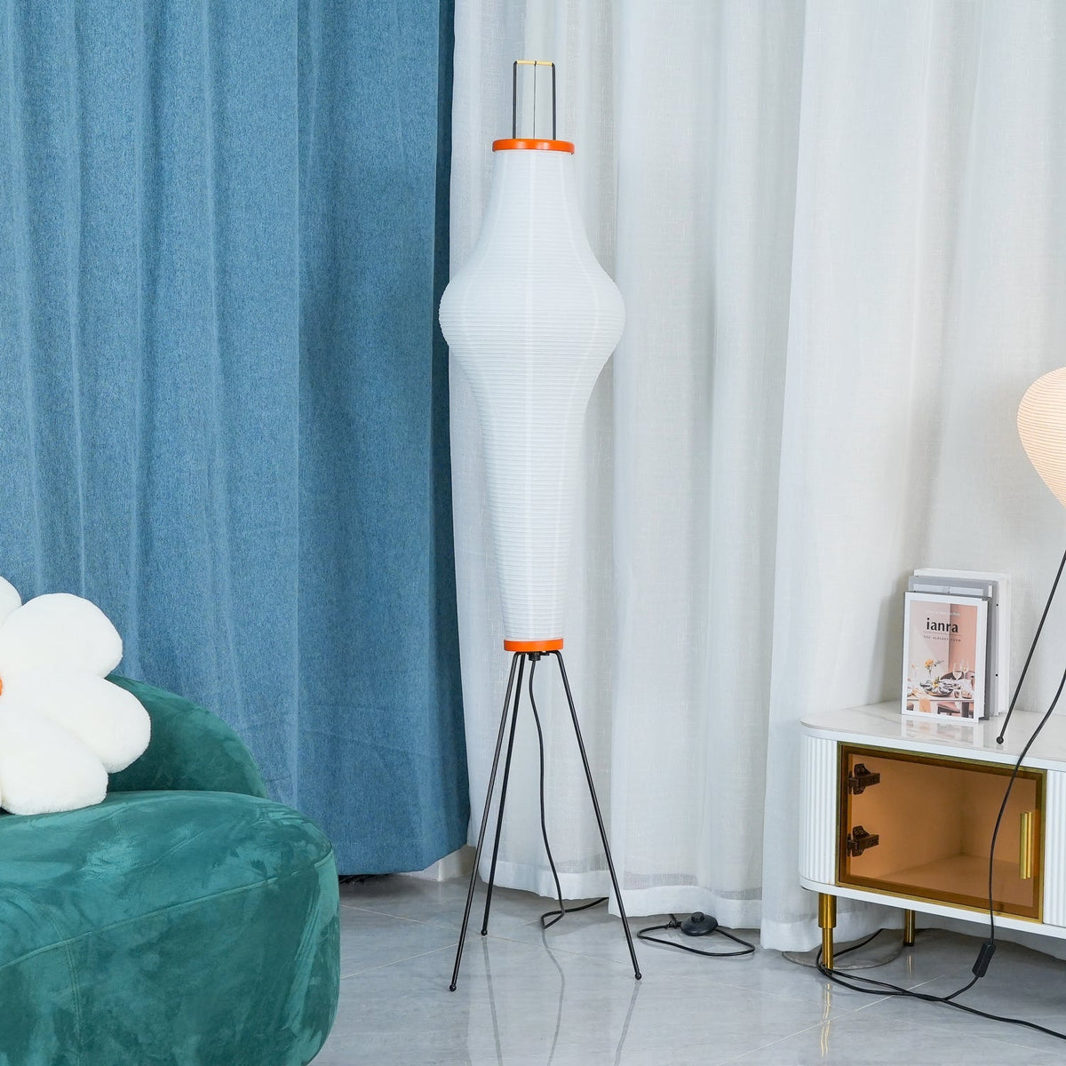 Akari 10A Rice Paper Floor Lamp, Japanese style, suitable for study, bedroom, and living spaces