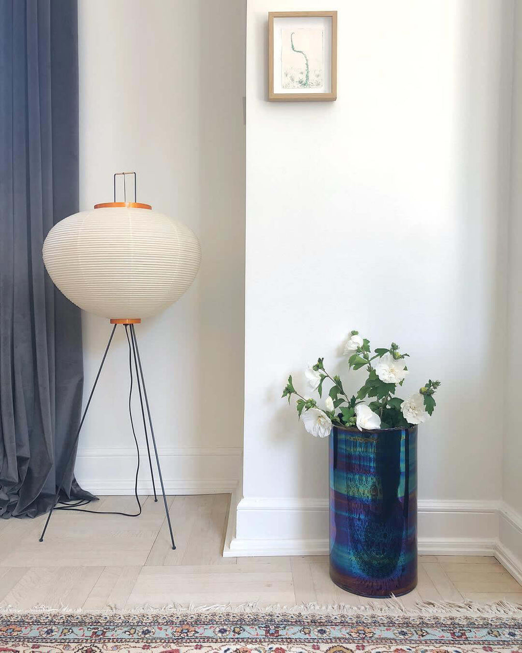 Akari 10A Rice Paper Floor Lamp, Japanese style, suitable for study, bedroom, and living spaces