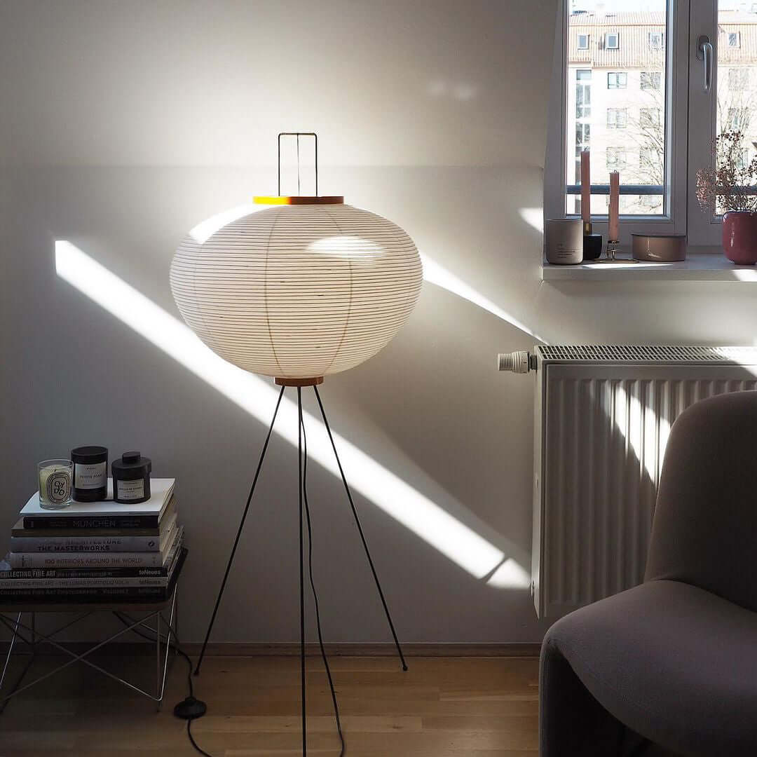Akari 10A Rice Paper Floor Lamp, Japanese style, suitable for study, bedroom, and living spaces