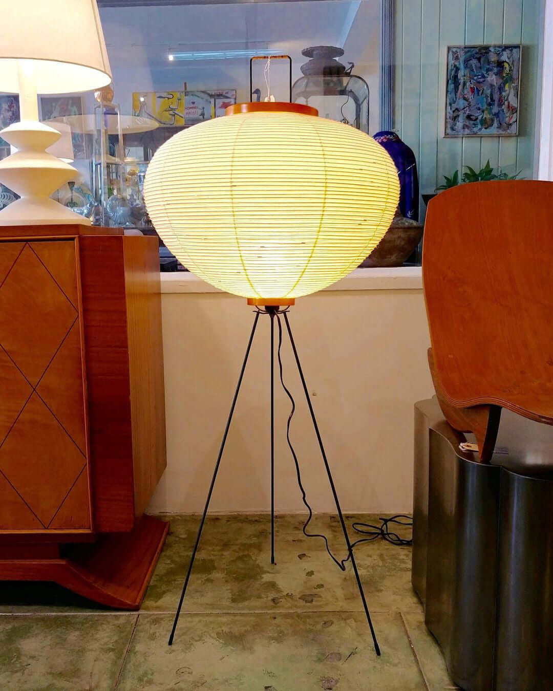 Akari 10A Rice Paper Floor Lamp, Japanese style, suitable for study, bedroom, and living spaces