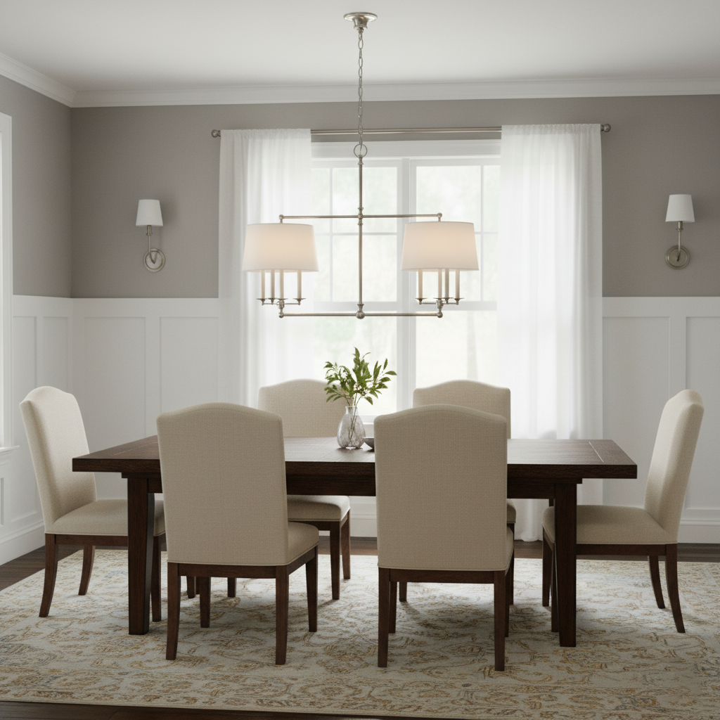 Chapman Classic 6-Light Chandelier, Transitional style, suitable for dining rooms and entryways
