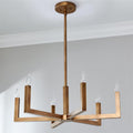 Eliza 6-Light Brass Chandelier, minimalist style, suitable for residential dining room and foyer