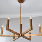Eliza 6-Light Brass Chandelier, minimalist style, suitable for residential dining room and foyer