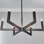 Eliza 6-Light Brass Chandelier, minimalist style, suitable for residential dining room and foyer