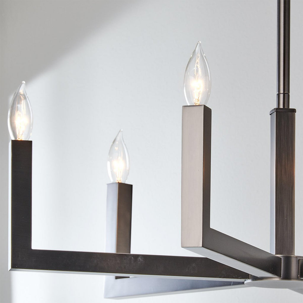 Eliza 6-Light Brass Chandelier, minimalist style, suitable for residential dining room and foyer