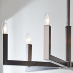 Eliza 6-Light Brass Chandelier, minimalist style, suitable for residential dining room and foyer
