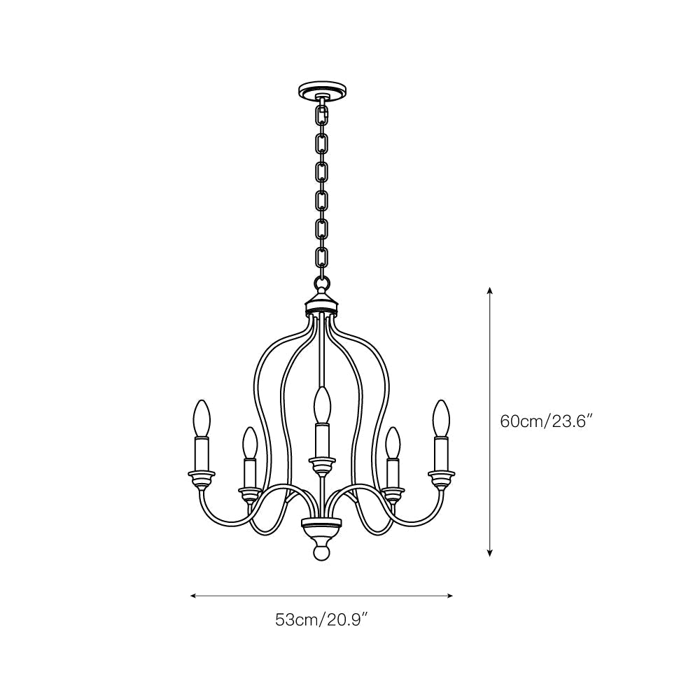 Hartsville 6-Light Chandelier, French country style, suitable for entryways and dining rooms