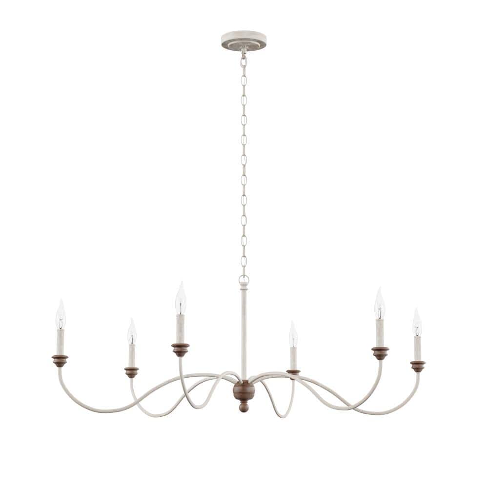 Hartsville 6-Light Chandelier, French country style, suitable for entryways and dining rooms