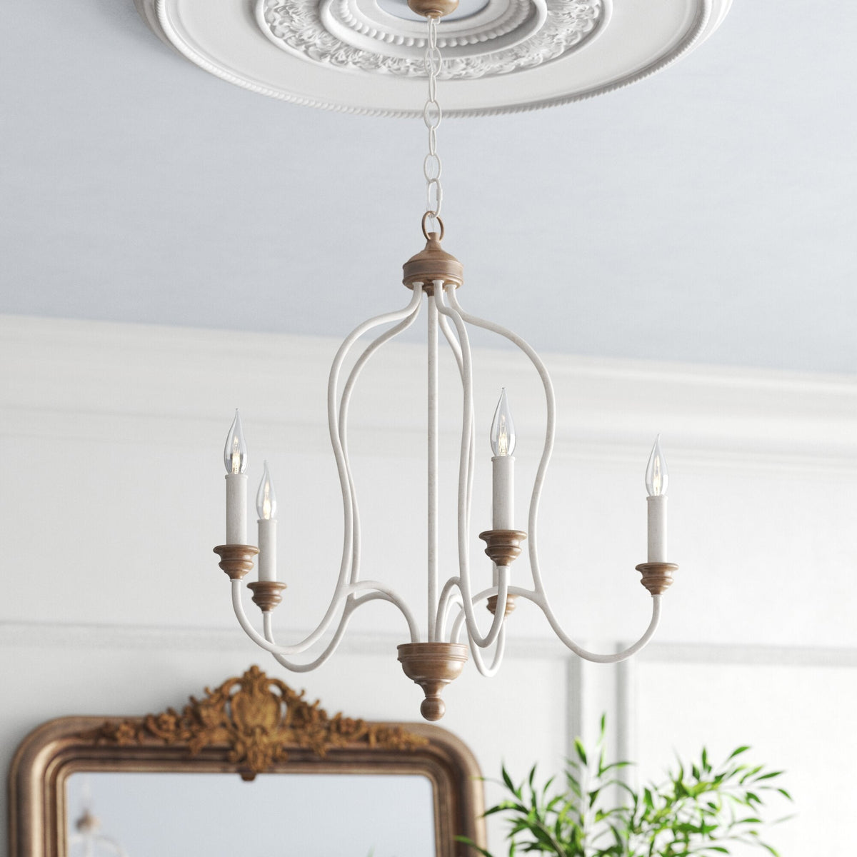 Hartsville 6-Light Chandelier, French country style, suitable for entryways and dining rooms