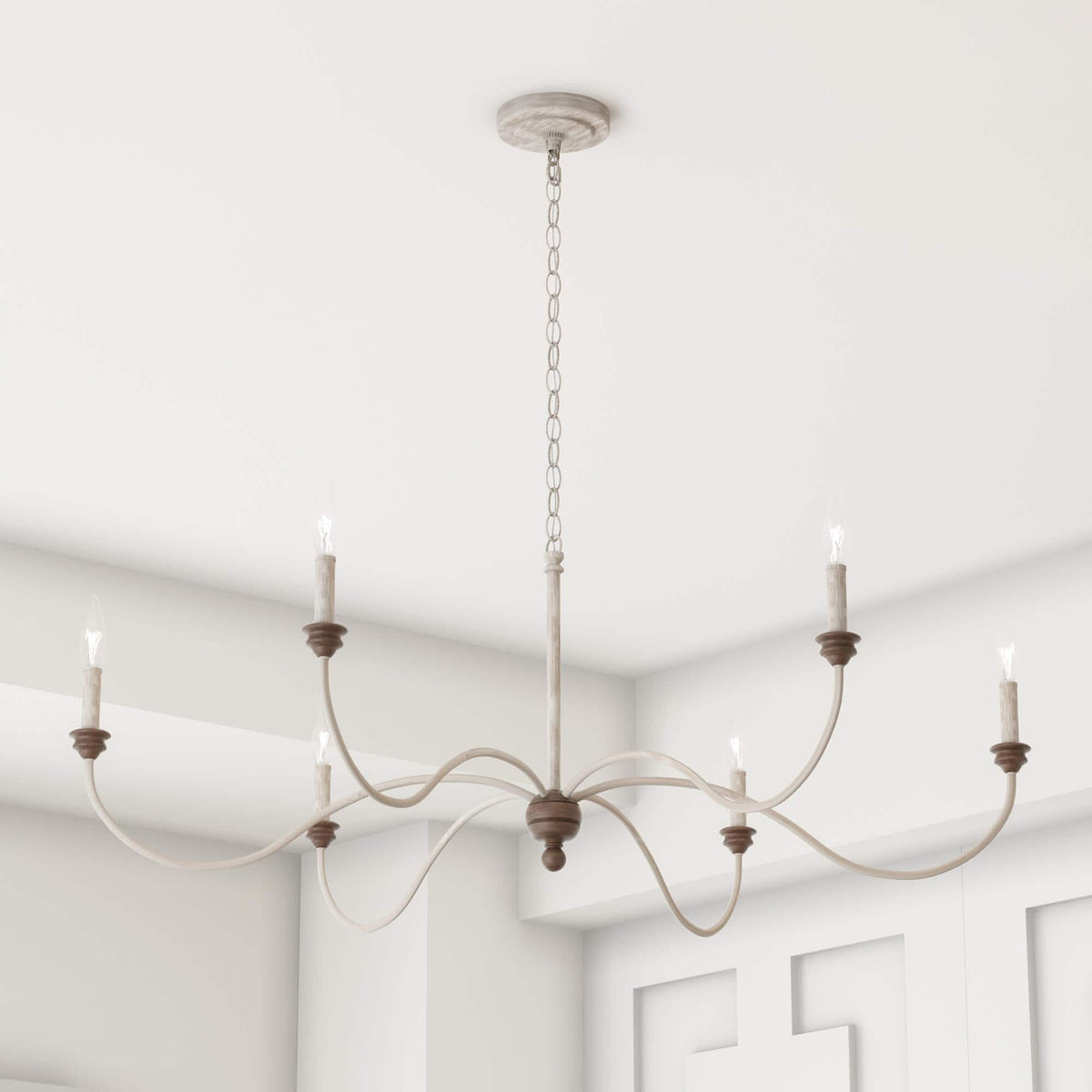 Hartsville 6-Light Chandelier, French country style, suitable for entryways and dining rooms
