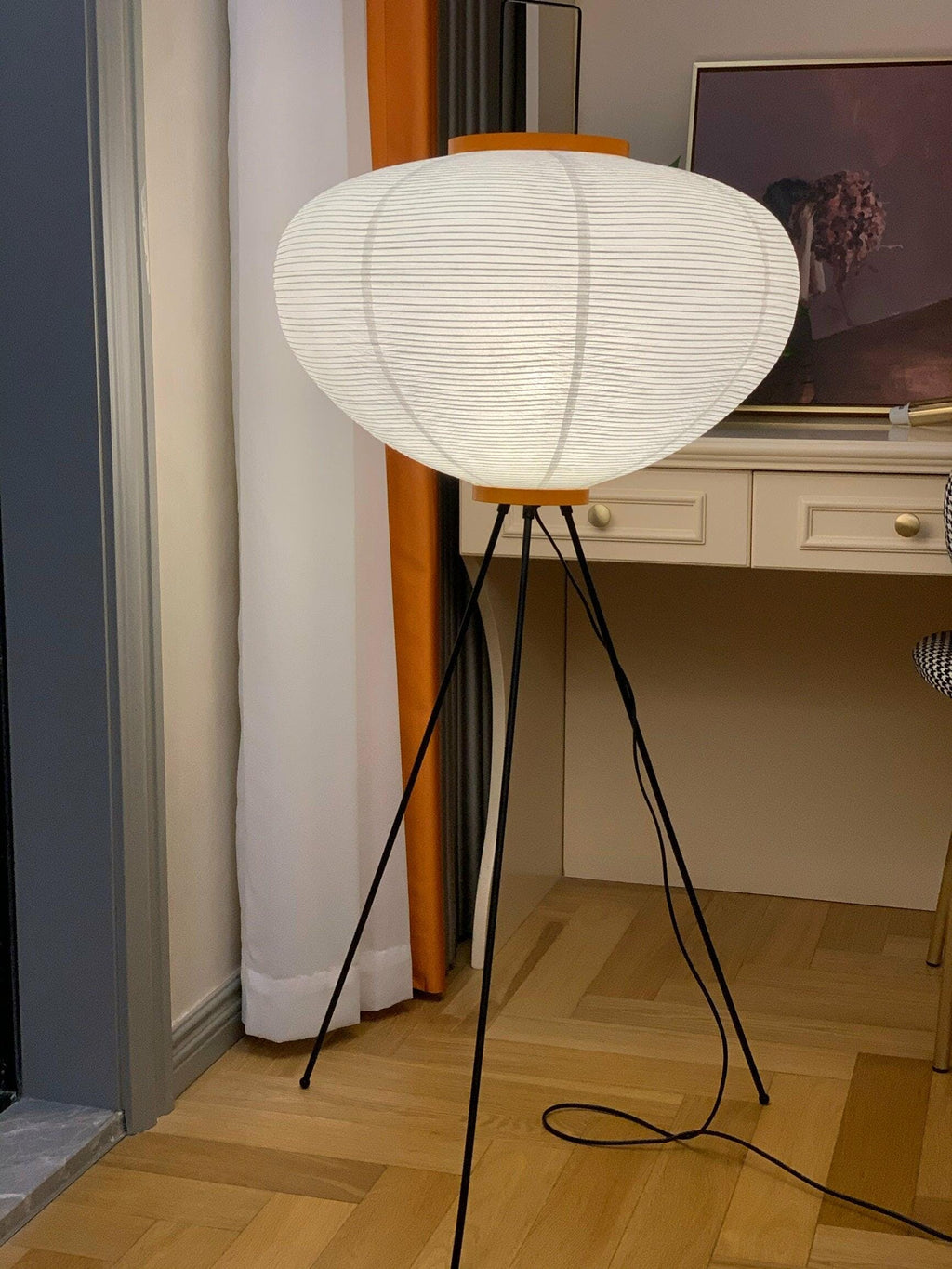 Akari 10A Rice Paper Floor Lamp, Japanese style, suitable for study, bedroom, and living spaces