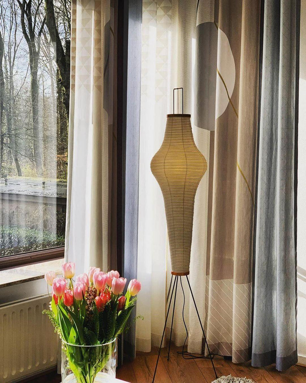Akari 10A Rice Paper Floor Lamp, Japanese style, suitable for study, bedroom, and living spaces